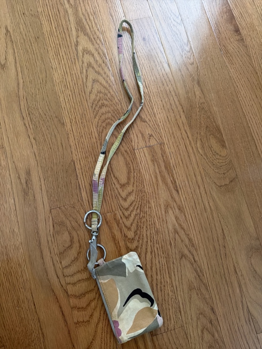 Vera Bradley Floral Print Lanyard Wristlet in Sage, Tan, Black & Pink